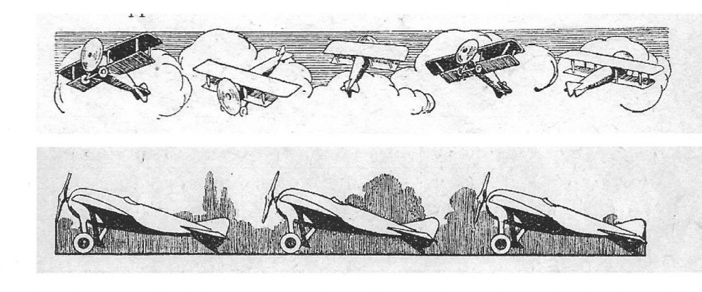 Biplans et monoplans, dessins extraits d'un livre de lecture (collection privée)