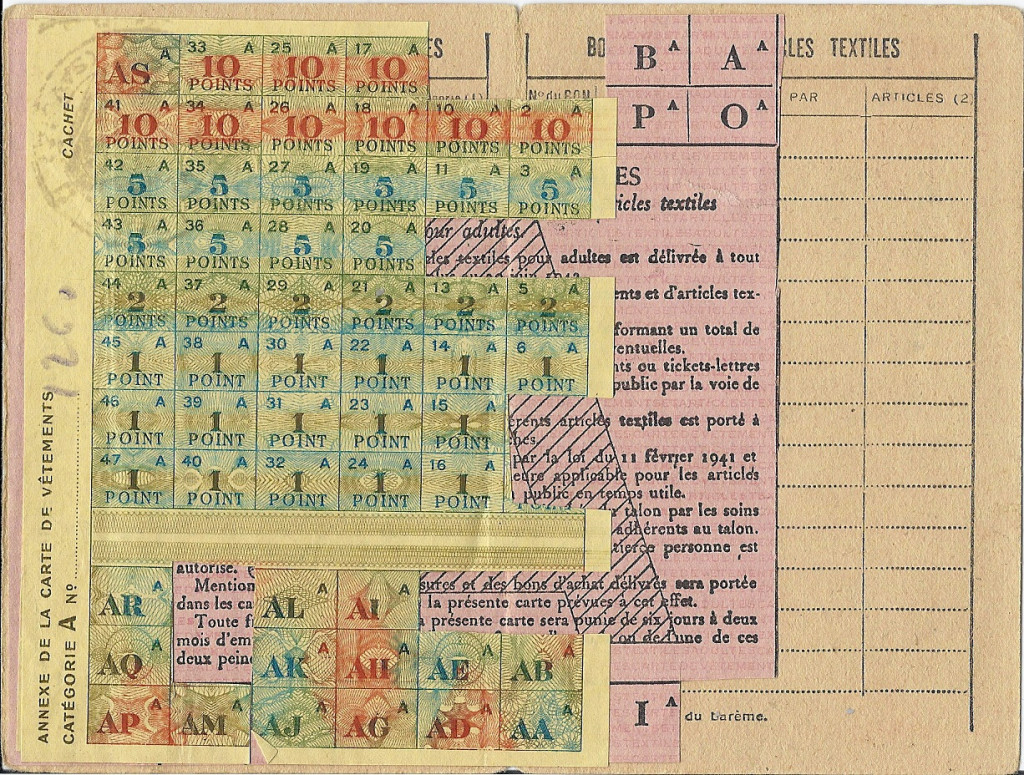 Des points pour du textile – carte de 1942 (archive privée)