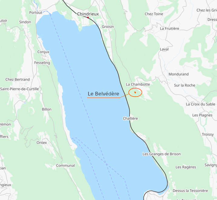 Le belvédère de La Chambotte et le lac du Bourget.