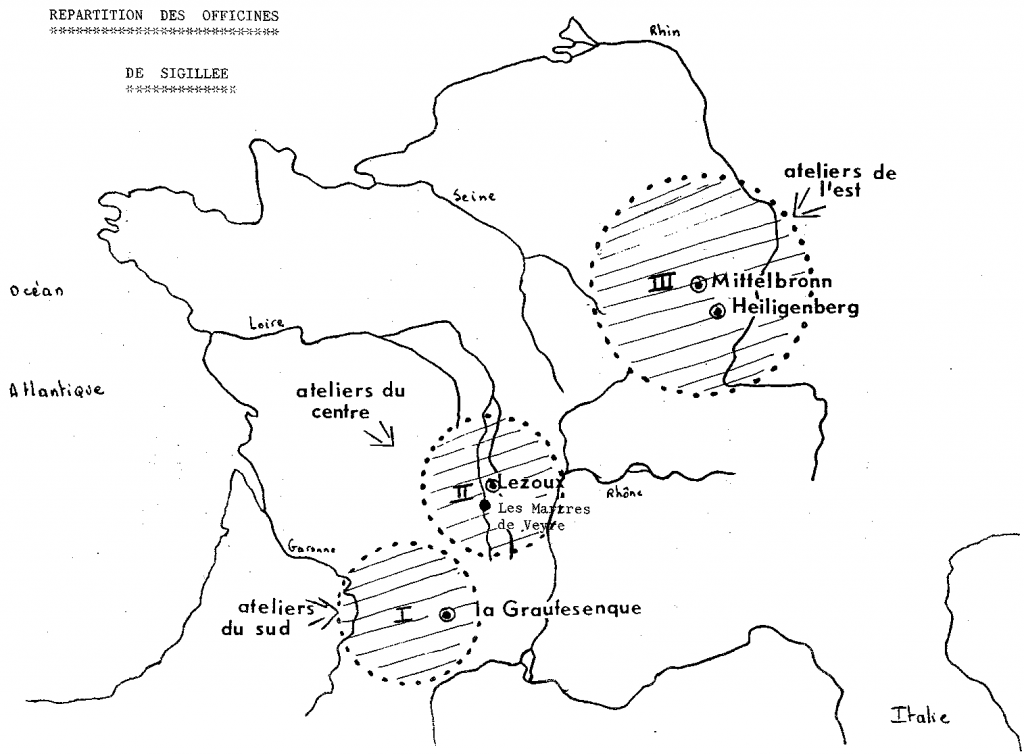 Répartition des officines de sigillée