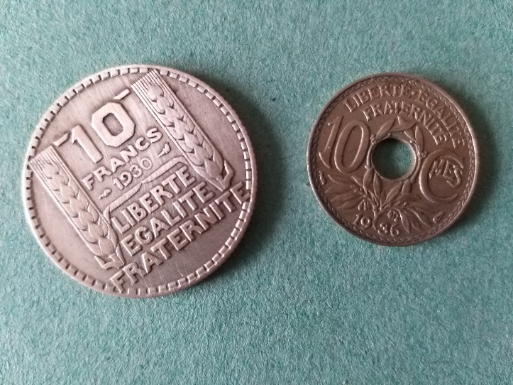 Francs des années 30 (collection privée)