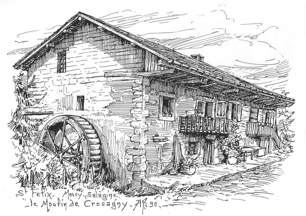 2. Dessin du moulin réalisé par « Les amis des moulins savoyards »