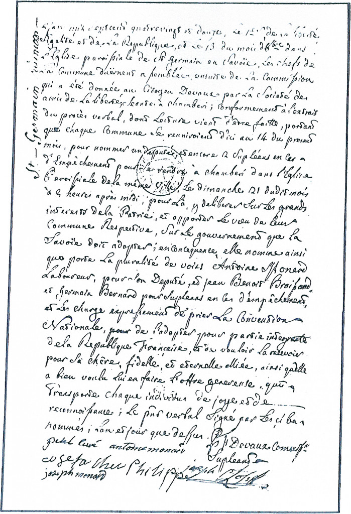 PV de réunion en 1792 à Saint-Germain