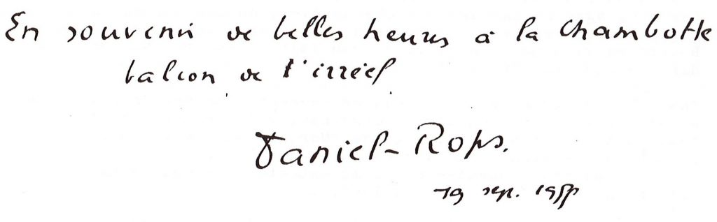 Signature de Daniel Rops.