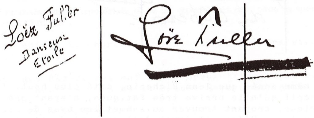 Signature de Loïe Fuller.