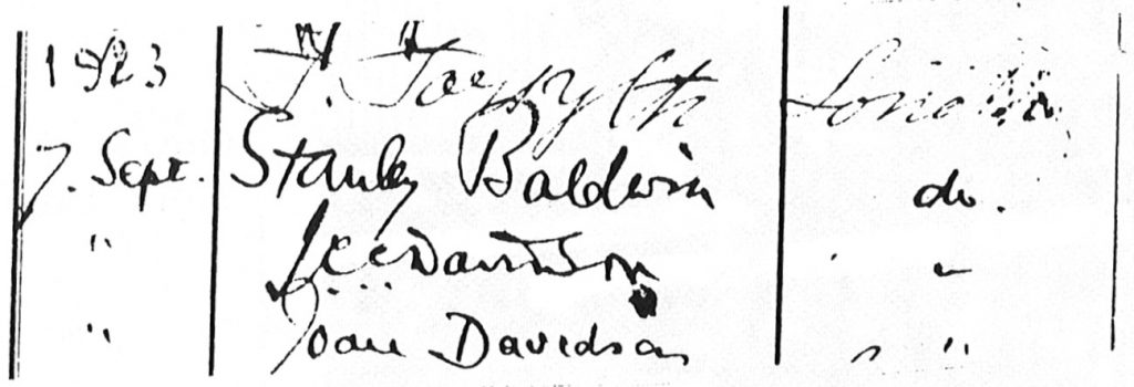 Signature de Stanley Baldwin.